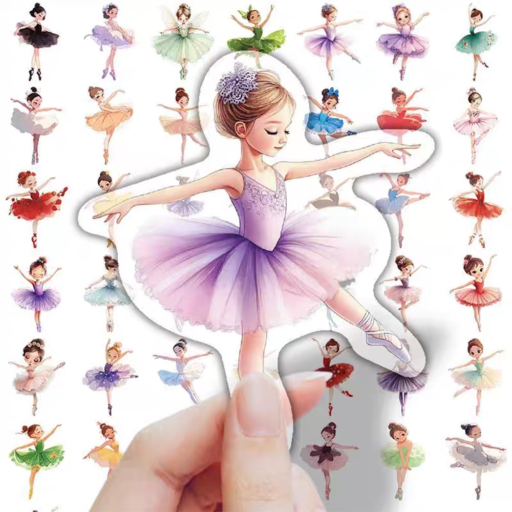 S.A.V.I 50 Pcs Cute Ballerina Princess Stickers for Kids Girls, PVC