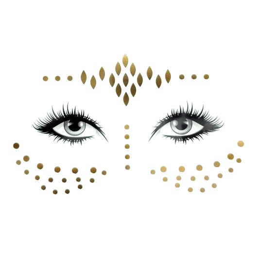 S.A.V.I Round Circle Golden Face Temporary Tattoos - Achieve a Stunning Look with Simple Application, Natural Appearance, Long-lasting, and Effortless Removal