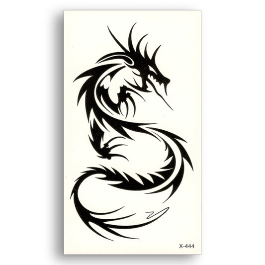 S.A.V.I Temporary Tattoo 3D Black Dragon Tattoo Sticker Size 10.5x6cm