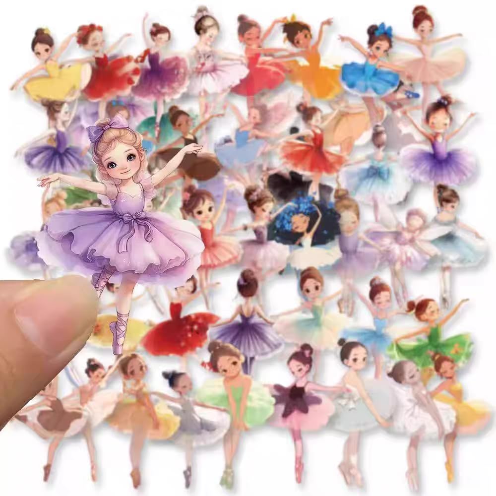 S.A.V.I 50 Pcs Cute Ballerina Princess Stickers for Kids Girls, PVC