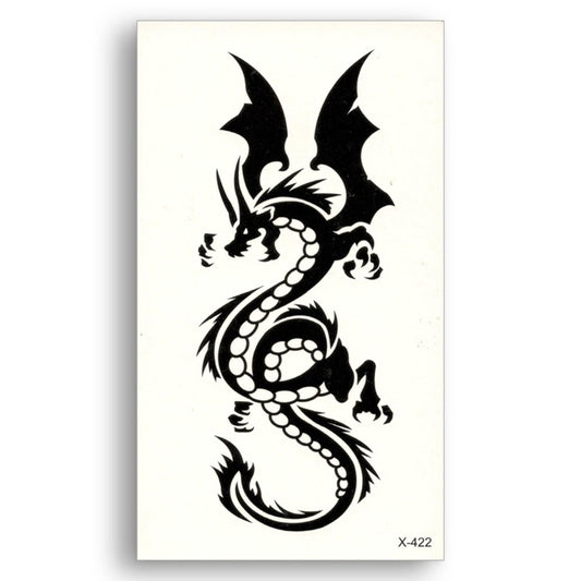 S.A.V.I Temporary Tattoo 3D Black Dragon Sticker, 10.5X6Cm