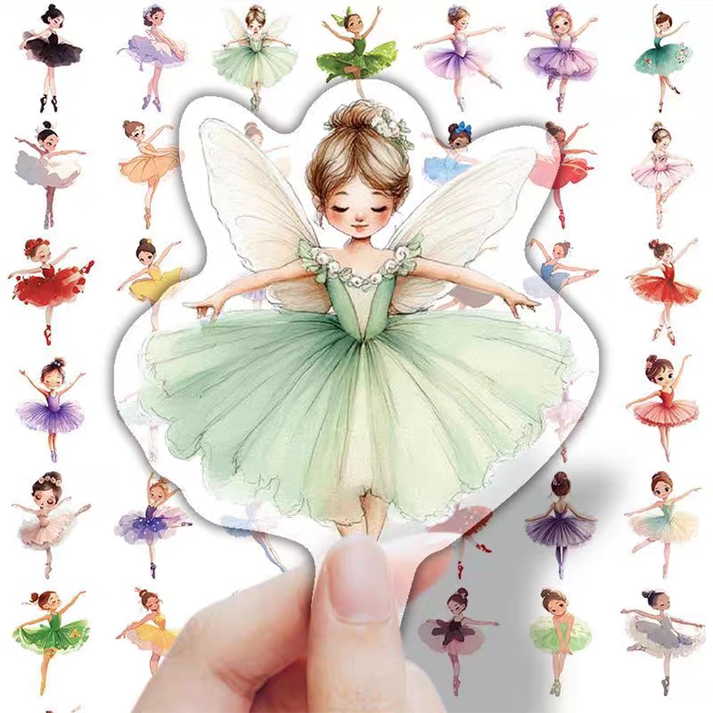 S.A.V.I 50 Pcs Cute Ballerina Princess Stickers for Kids Girls, PVC