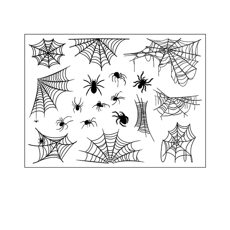 S.A.V.I Spider Web Temporary Tattoo Sticker for Women & Girls | Waterproof Black Halloween Face & Body Tattoo | DIY Makeup Decor Sheet 17 x 12.5 cm, Safe & Non-Toxic