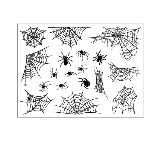 S.A.V.I Spider Web Temporary Tattoo Sticker for Women & Girls | Waterproof Black Halloween Face & Body Tattoo | DIY Makeup Decor Sheet 17 x 12.5 cm, Safe & Non-Toxic