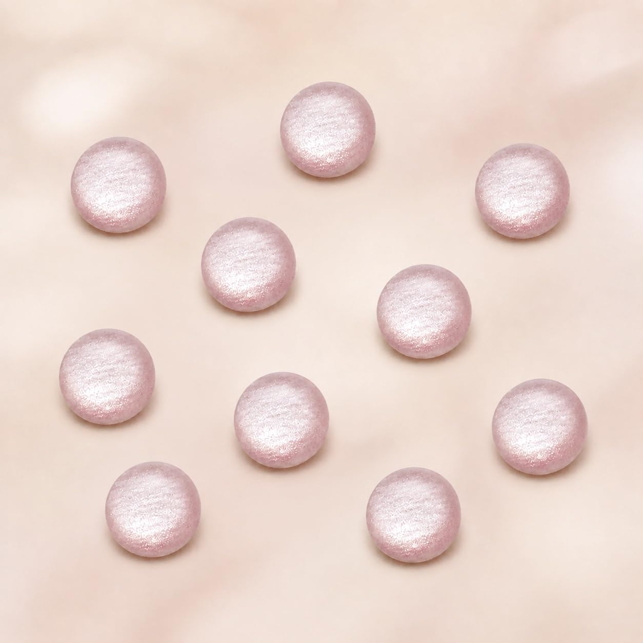 S.A.V.I Pearl Buttons for Sewing, Blush Pink Shank, 11 mm, Pack of 10 | Round Glossy Finish, Bridal Wear Use, Blouses & Kurtis, Craft Projects, Garment Embellishments