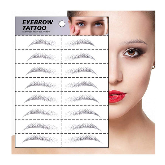 S.A.V.I 8 Pairs 6D Natural Look Eyebrow Styling Long Lasting Up to 7 Days Waterproof Temporary Tattoo Stickers - 1 Sheet