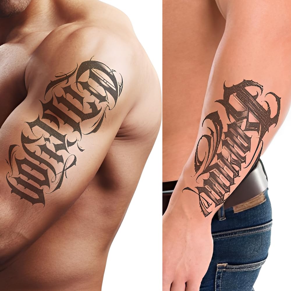 S.A.V.I 3 Chicano Style Temporary Tattoo Sheets – Large 21x10 cm Black Waterproof Body Art Stickers for Men & Women – Safe Non-Toxic Realistic Design – Easy to Apply & Remove, Long-Lasting