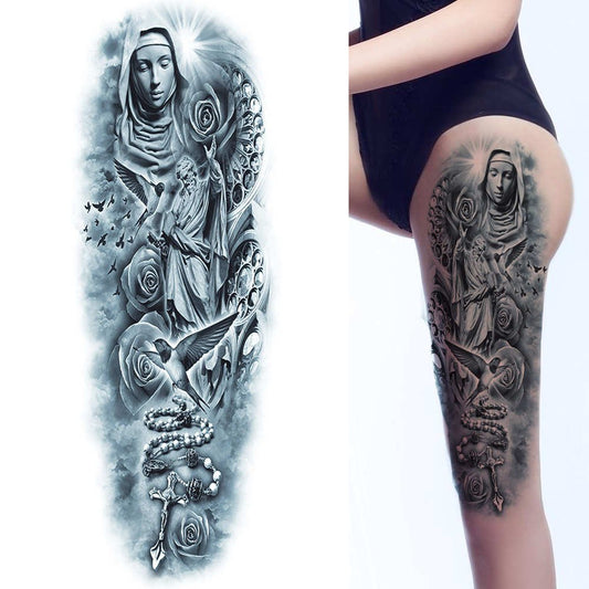 S.A.V.I Full Arm Hand Temporary Tattoo For Men Girls Women Sticker Size 48x17CM