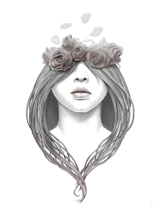 S.A.V.I 3D Temporary Tattoo Majestic Amazing Artwork Surrealism Illustration Girls Face Design Size 21x15CM - 1PC