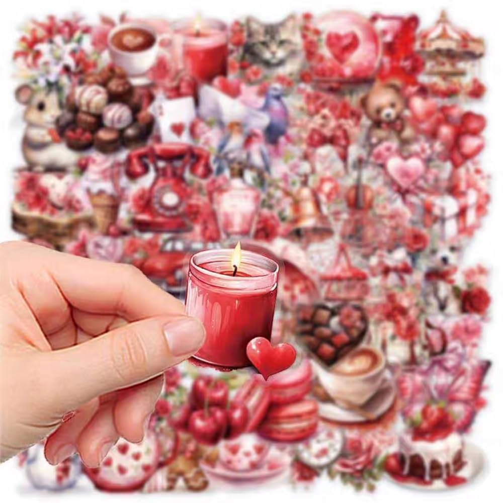 S.A.V.I 50PCS Love Valentine Vinyl Stickers Pack for Laptop & Bottle