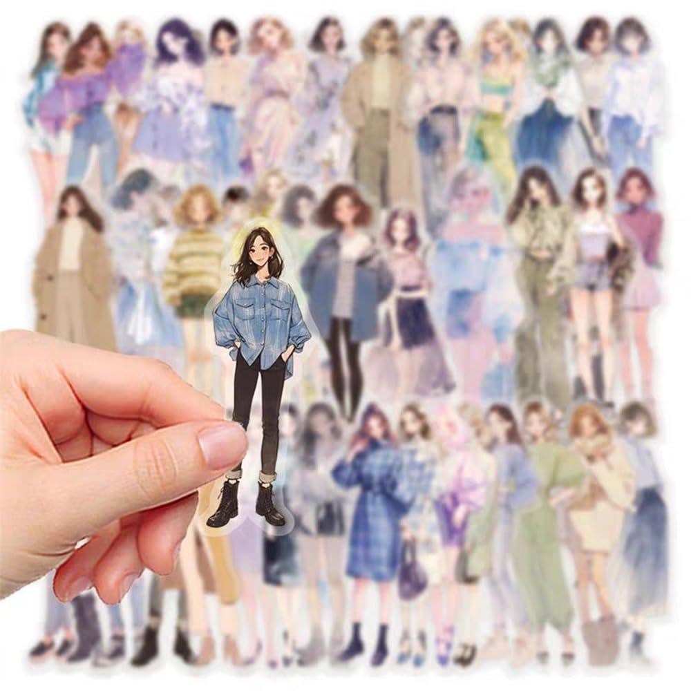 S.A.V.I 50 Pcs Aesthetic Stickers for Girls | Cute Vinyl Decals Set
