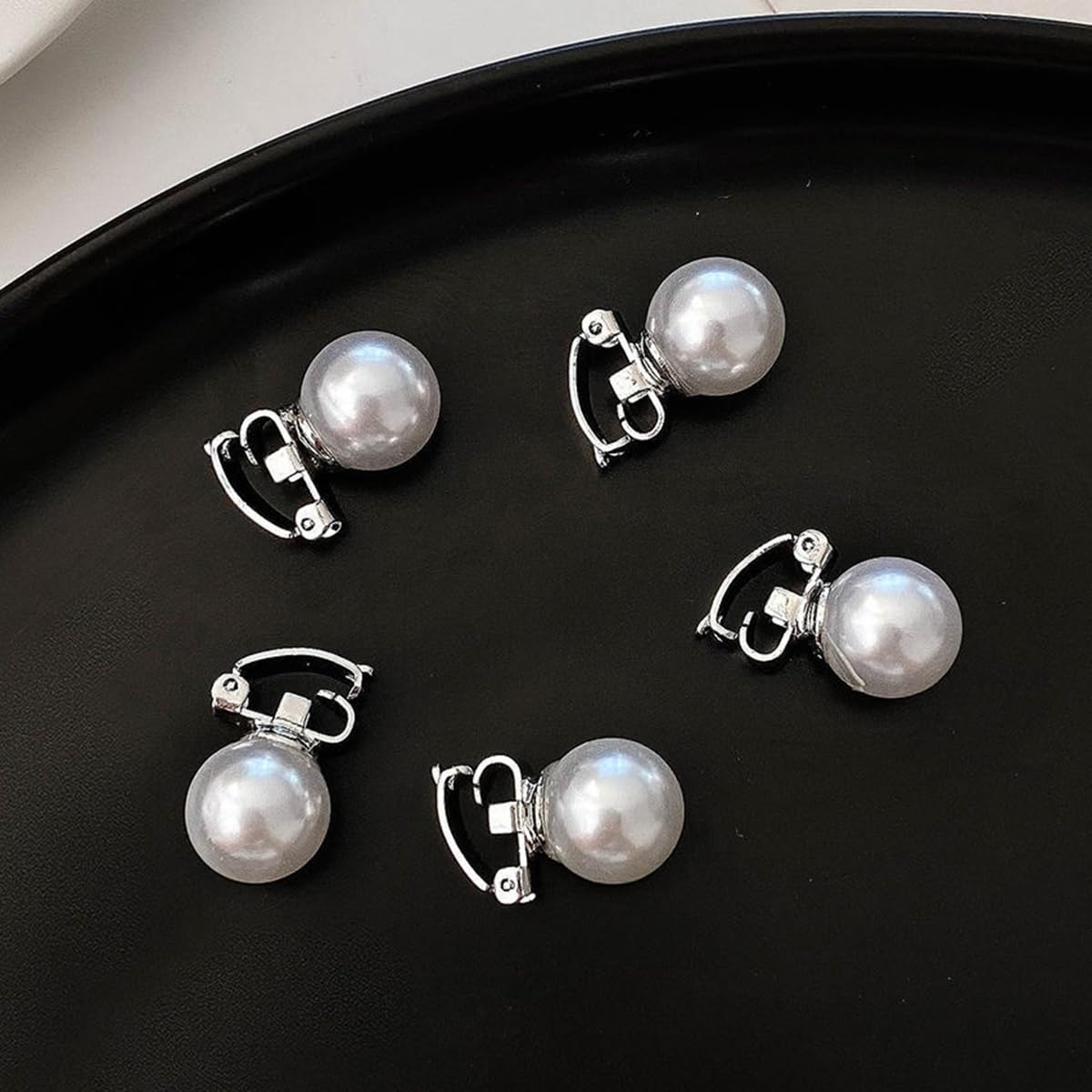 S.A.V.I Pearl Hair Clips Set of 10 for Women & Girls | 5mm Snap Pins, Braids & Updos, Half-Up Styles, Wedding & Party, Everyday Wear
