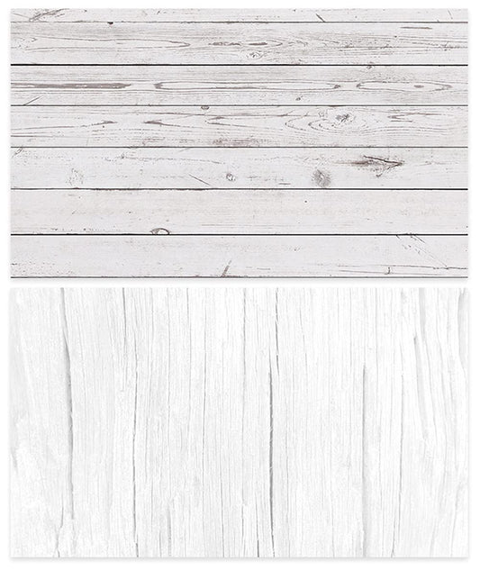 SAVIAURA 1 Sheet 2 in 1 3D Flat Lay Tabletop Double-Sided Photography Backdrop Photo Studio Flatlay Background PVC Wrinkle-Free for Small Product Shoot (White Wood Plank Pattern)