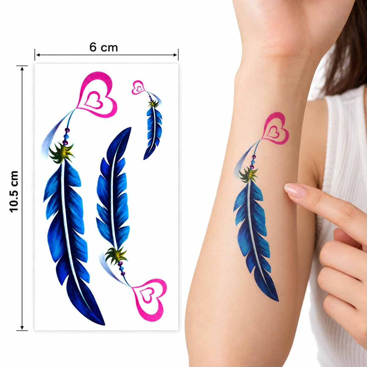 S.A.V.I Temporary Tattoo Stickers for Women, Waterproof Body Art