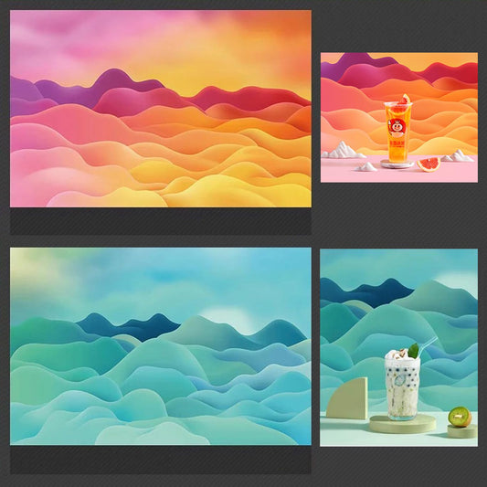 SAVIAURA 3D Flat Lay Tabletop Photography Backdrop - Waterproof, Double-Sided - 1 Sheet, 2-in-1 Design (Dream Mountains 2)