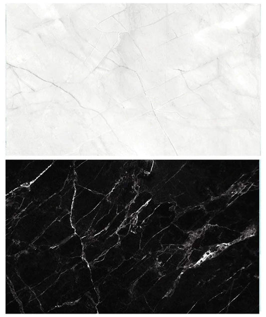 SAVIAURA 1 Sheet 2 in 1 3D Flat Lay Tabletop Double-Sided Photography Backdrop Photo Studio Flatlay Background PVC Wrinkle-Free for Small Product Shoot (Black and White Granite Stone Pattern)