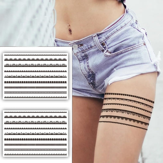 S.A.V.I 2 Sheets, Temporary Tattoos Black Henna Mehndi, Floral  Tribal Lace Patterns, 21x15 cm for Women  Girls