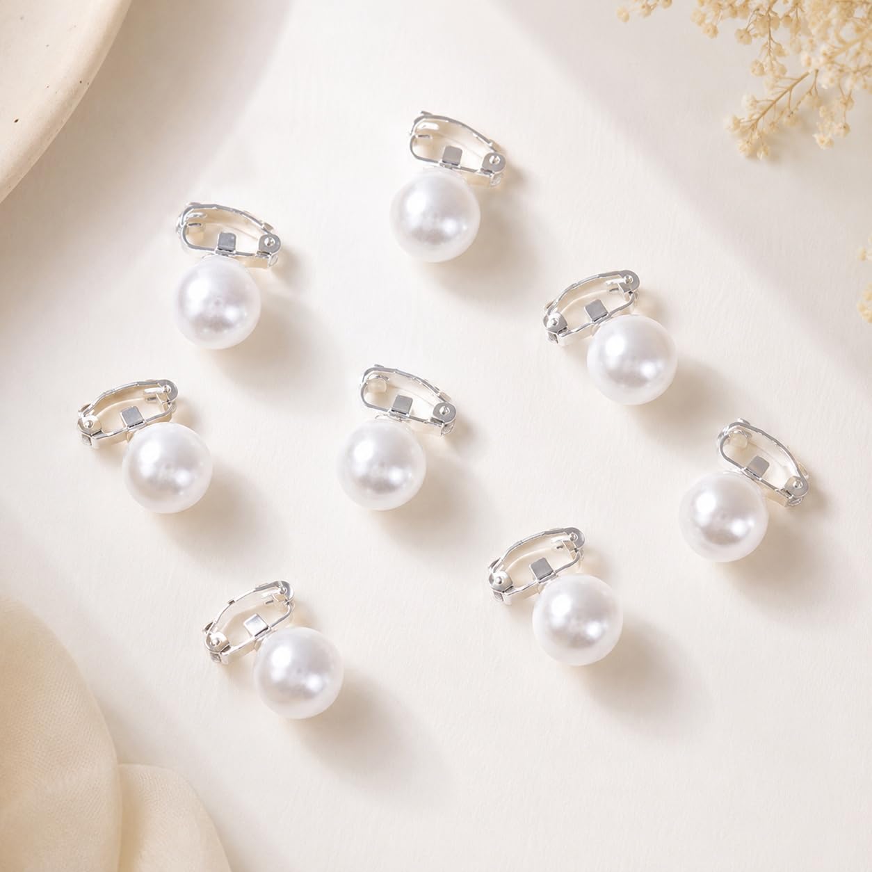 S.A.V.I Pearl Hair Clips Set of 10 for Women & Girls | 5mm Snap Pins, Braids & Updos, Half-Up Styles, Wedding & Party, Everyday Wear
