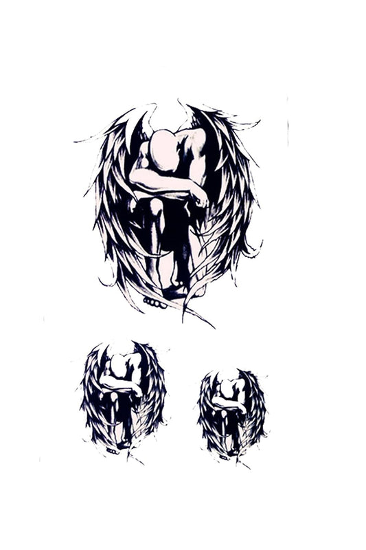 S.A.V.I 3D Temporary Winged Man Design Tattoo (10.5x6cm)