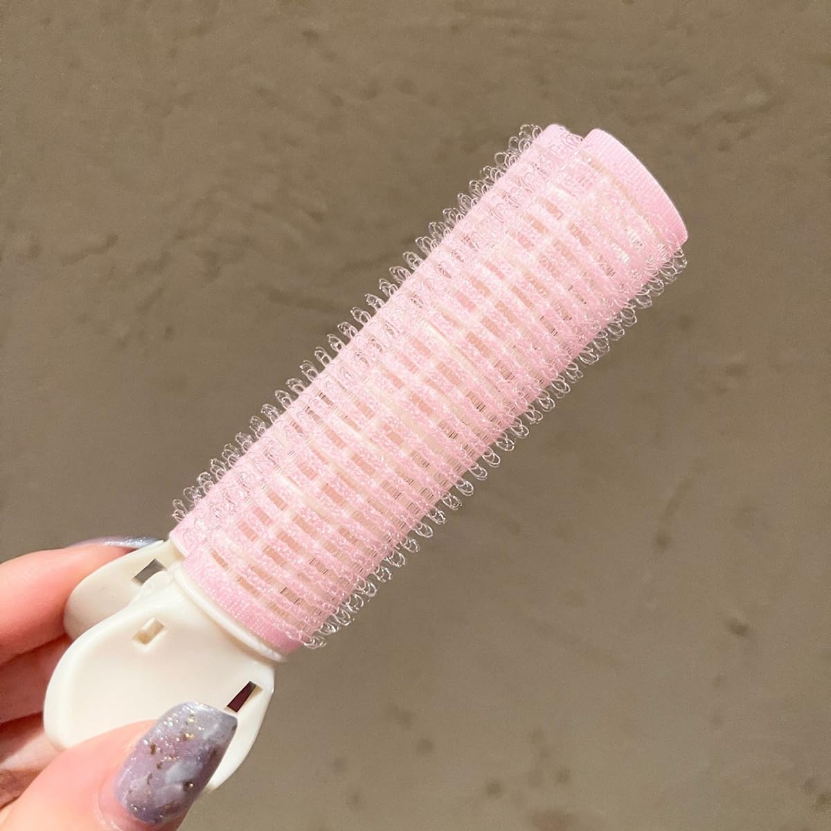 S.A.V.I Pink Hair Volumizing Roller Clip for Women | 2 PCS Long Cylindrical Velcro Curlers with Clamp | Lightweight Self-Grip Bangs Lifter & Root Volume Styling Tool