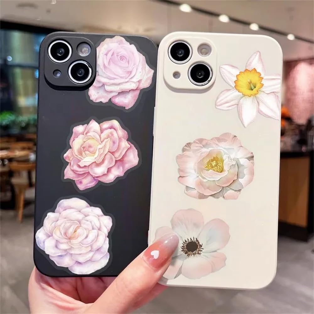 S.A.V.I 50 PCS Floral Stickers for Water Bottles & Laptop, Waterproof