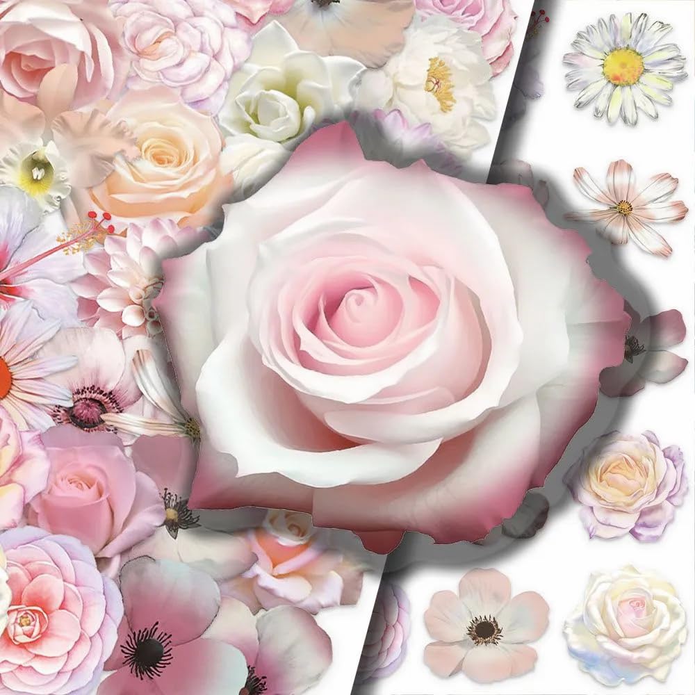 S.A.V.I 50 PCS Floral Stickers for Water Bottles & Laptop, Waterproof
