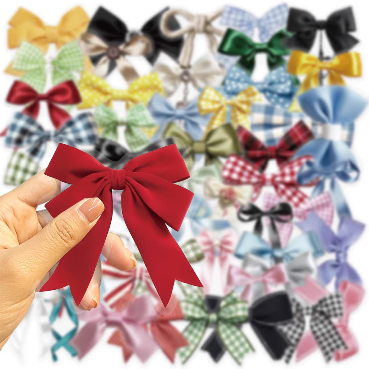 S.A.V.I 50 Pcs Cute Bow Stickers Set, Waterproof PVC Vinyl Decals