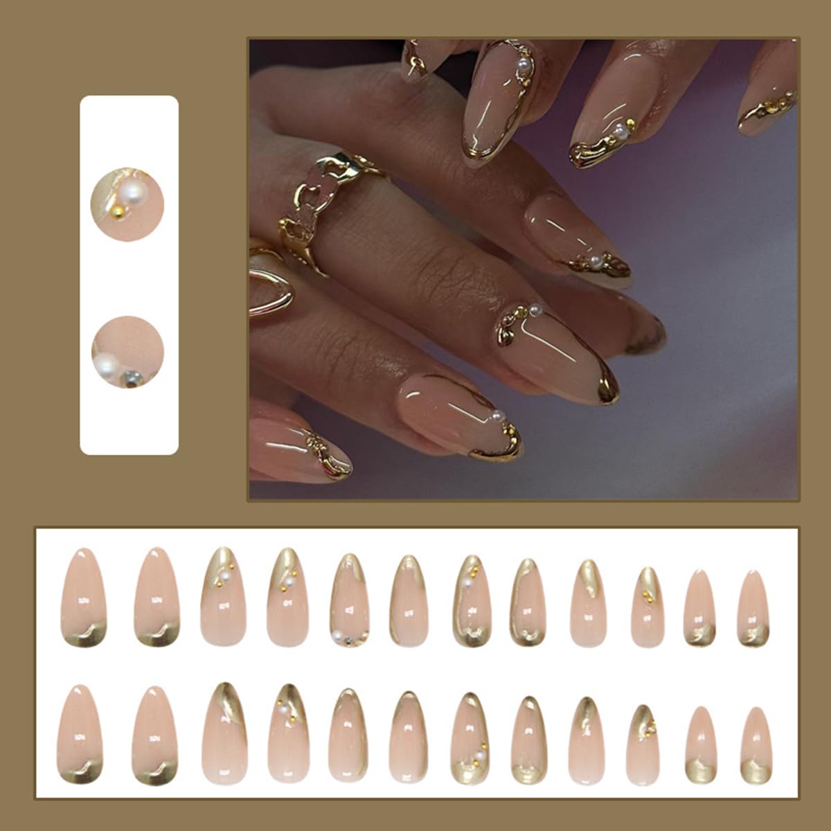 S.A.V.I Mirror Chrome Pink Press-On Toe Nails, Short Natural Square Shape, Glossy Metallic Finish, ABS Material, 24 Pcs Reusable Fake Toenails with Glue & Adhesive Tabs