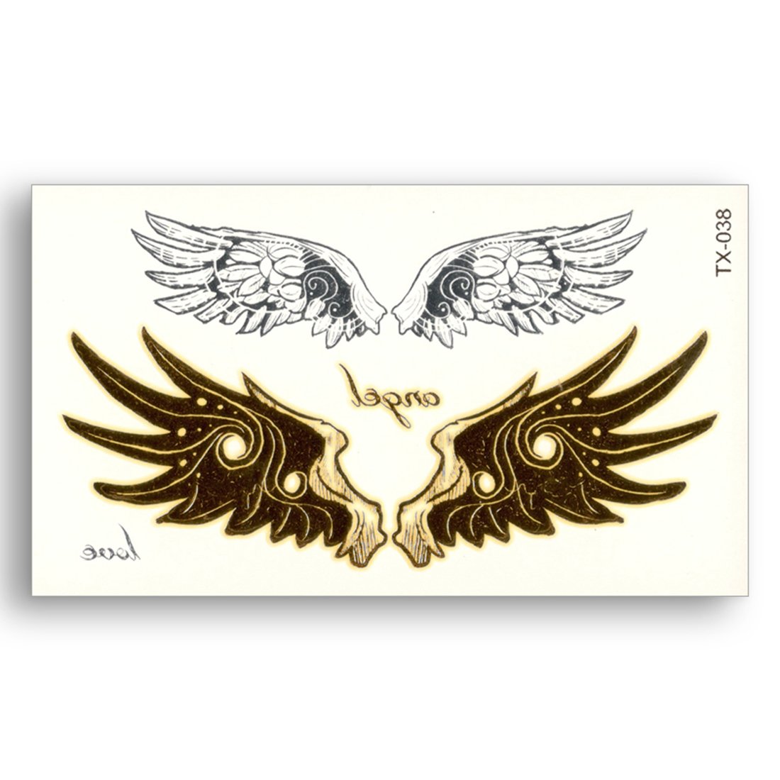 S.A.V.I 3D Temporary Tattoo Golden And Silver Metallic Sticker Design Size 10.5x6CM - 1PC. (38)