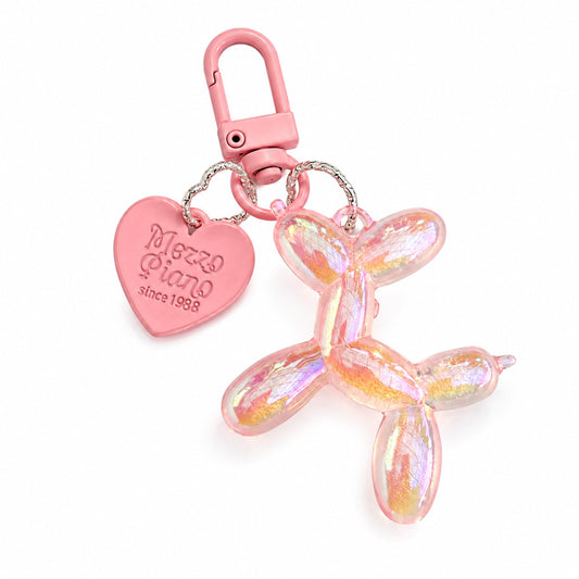 S.A.V.I Resin Balloon Dog Keychain for Women & Girls, Pink, Aurora Finish, Heart Pendant, Durable Resin, 5.2 x 4.7 cm, Lightweight Accessory for Handbags, Keys & Backpacks