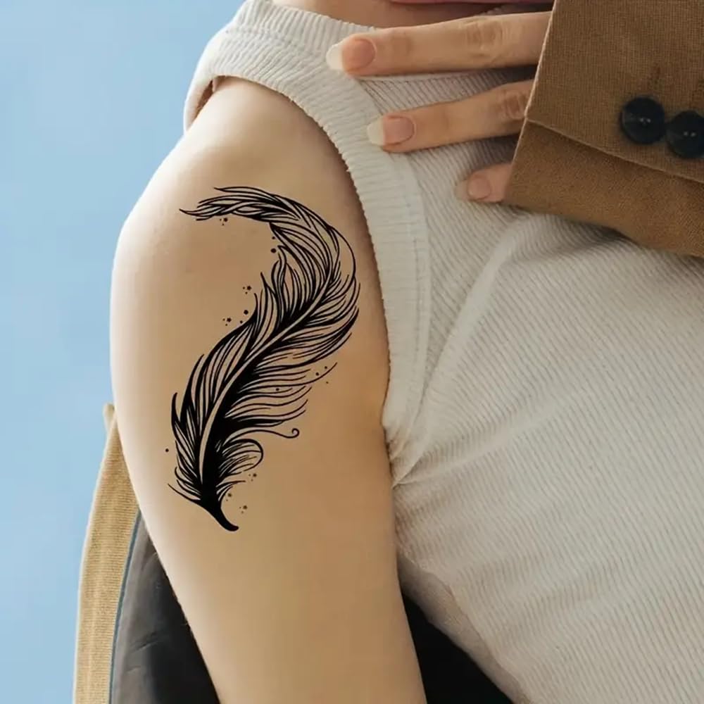 S.A.V.I 30 Pcs Black Temporary Tattoo Stickers for Women & Girls – Safe Non-Toxic Floral, Butterfly, Feather, Tribal, Wolf & Spider Designs – Waterproof Long-Lasting Body Art for Arm, Wrist, Shoulder (11)