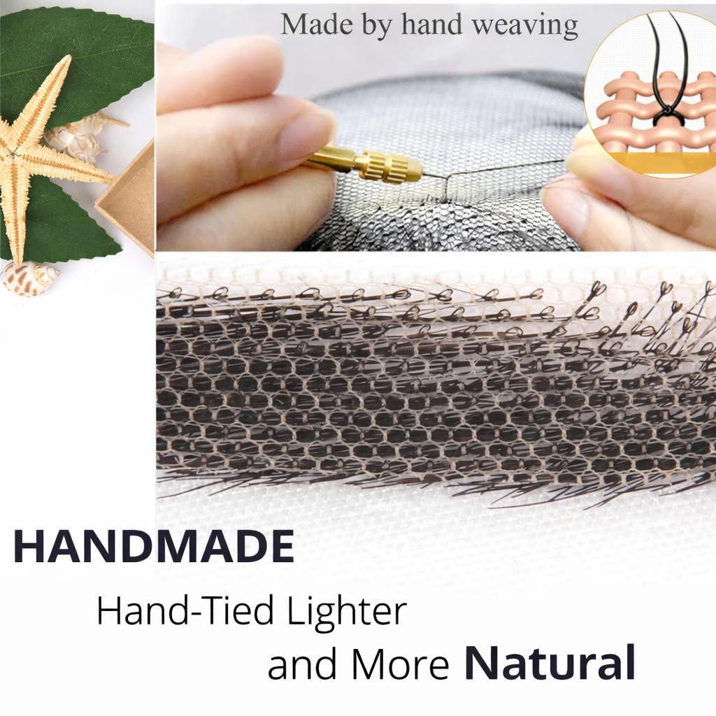S.A.V.I Soft-Arched Glue-On Eyebrows for Women, Natural Black, 6 cm Hand-Tied Real Human Hair, Breathable Mesh Base, Reusable Fake Brows with Adhesive for Makeup, Hair Loss and Alopecia