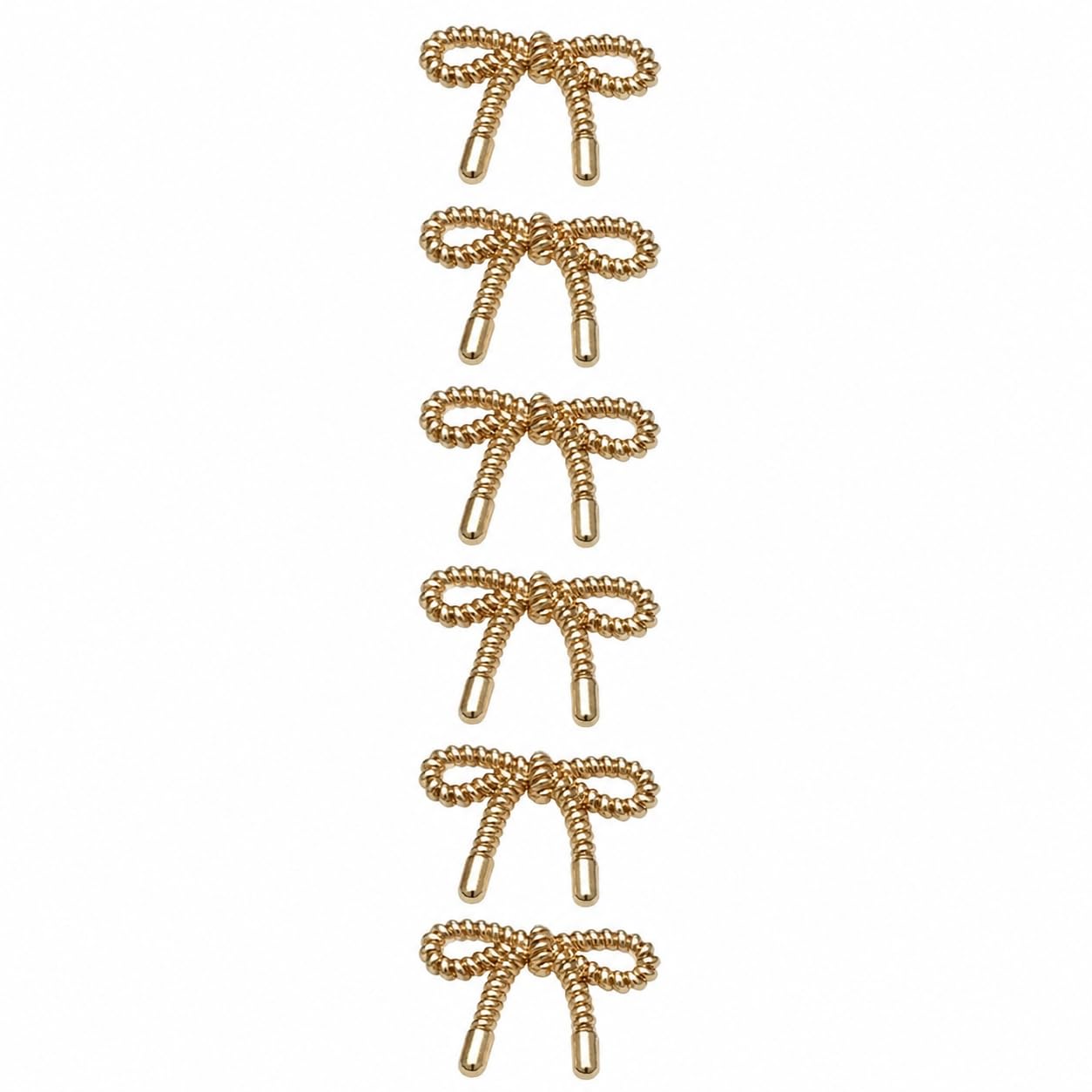S.A.V.I Golden Bow Buttons for Dresses 20mm, Set of 6 | Gold-Tone Shank Fasteners, Rope-Knot Design, Women's Garments, Decorative Embellishments