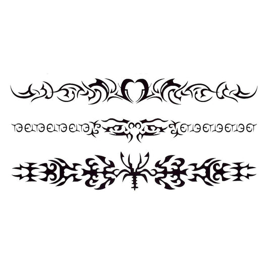 S.A.V.I 3D Temporary Tattoo Sticker Beautiful Black Colour Tribal Totem Cross Heart Popular Design Size 19x9 Cm - 1pc. (72)