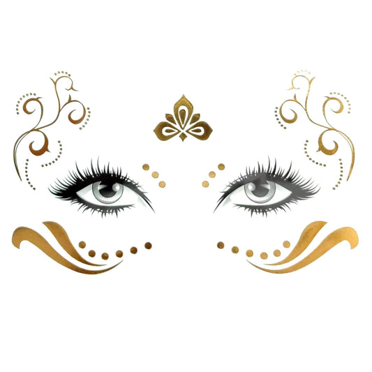 S.A.V.I Golden Face Temporary Tattoos - Achieve a Stunning Appearance with Effortless Application, Realistic Freckled Look, Long-lasting, and Simple Removal
