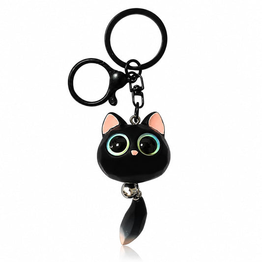 S.A.V.I Resin Cat Keychain Black Bag Charm Key Ring, Durable Resin Charm for Handbags, Backpacks & Purses, Eye-Catching Pendant, Ideal Gift for Women & Girls, 7 x 3.3 cm