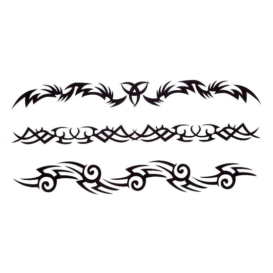 S.A.V.I 3D Temporary Tattoo Sticker Beautiful Black Colour Tribal Totem Cross Heart Popular Design Size 19x9 Cm - 1pc. (76-1)