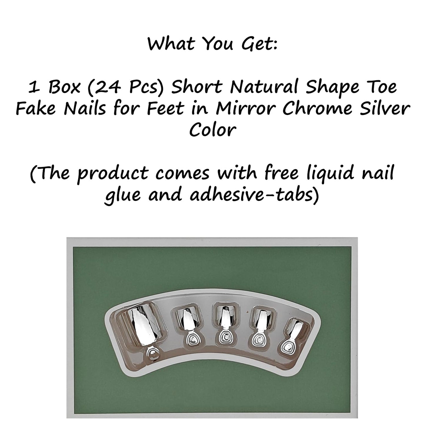 S.A.V.I Long Almond Press On Nails Nude & Gold, 3D Chrome Abstract Design, Glossy Acrylic Fake Nails, 24 Pcs Reusable Set with Free Glue & Adhesive Tabs for Women
