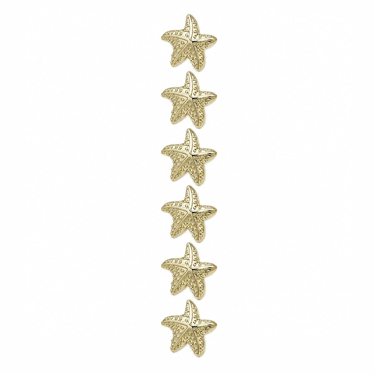 S.A.V.I Golden Starfish Shank Buttons 22.5mm for Sewing & Crafts | Set of 6, Sculpted Sea Star Design, Gold Tone Finish, For Blazers & Jackets, DIY Embellishment