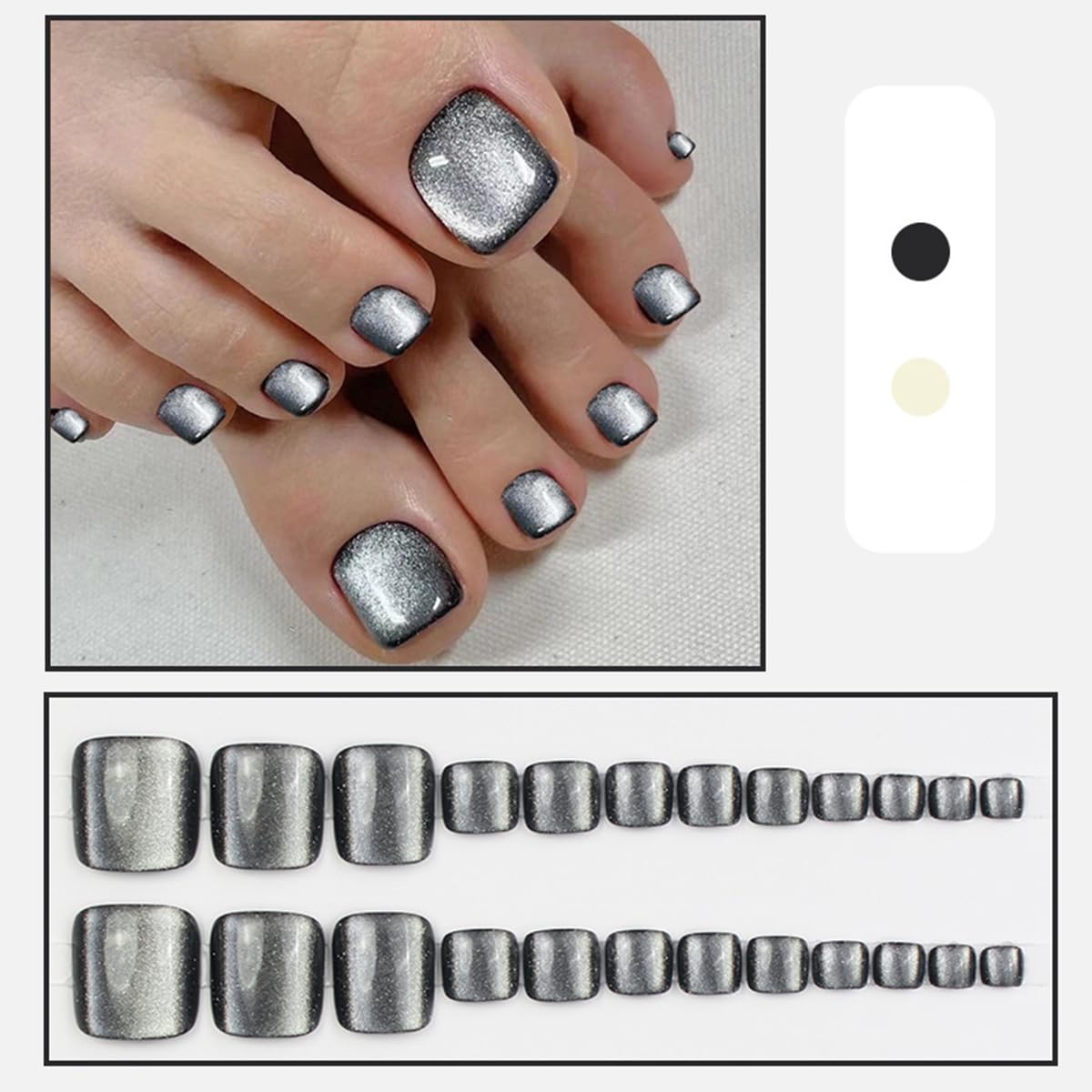 S.A.V.I Dark Wine Red Press On Nails for Women | Short Square Natural Shape | Glossy Finish with Glitter Edge | Reusable Fake Nails | 24 Pcs with Free Glue & Adhesive Tabs