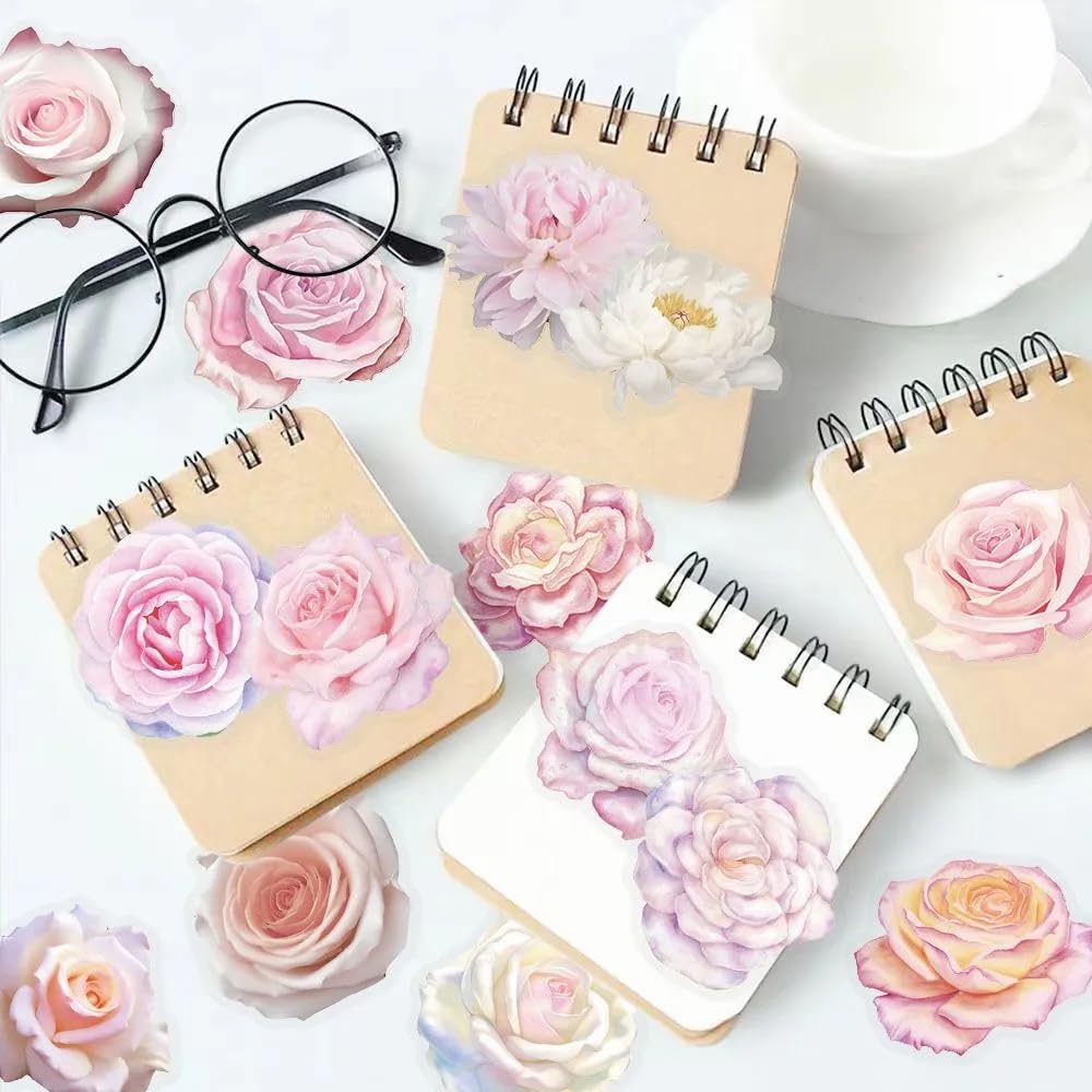 S.A.V.I 50 PCS Floral Stickers for Water Bottles & Laptop, Waterproof