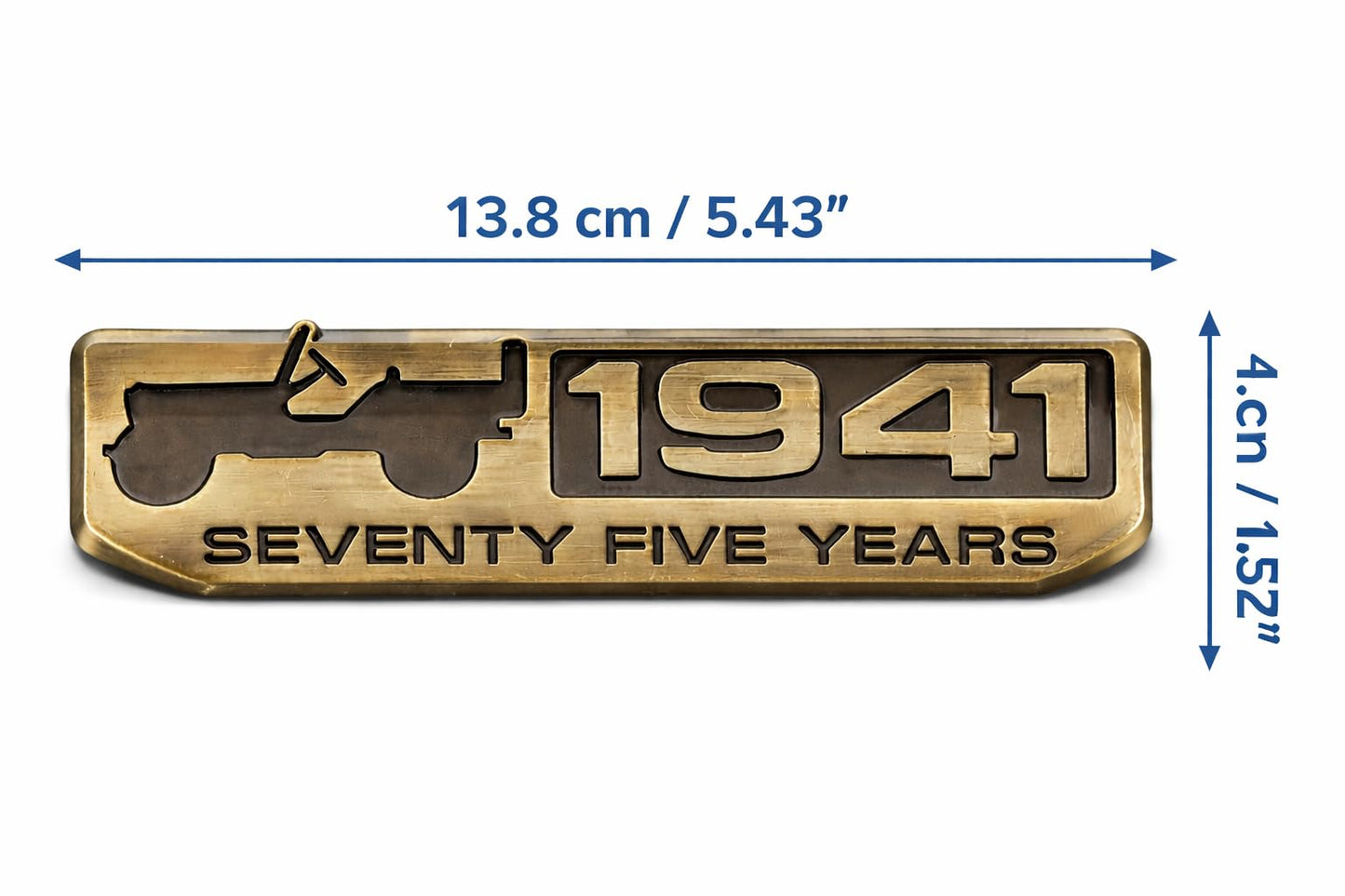 SAVIAURA Vintage Bronze 1941 Anniversary Car Emblem Badge | Metal 75 Years Commemorative Auto Sticker | Brass Finish Exterior Decal with Strong Adhesive | 13.8 x 4 cm