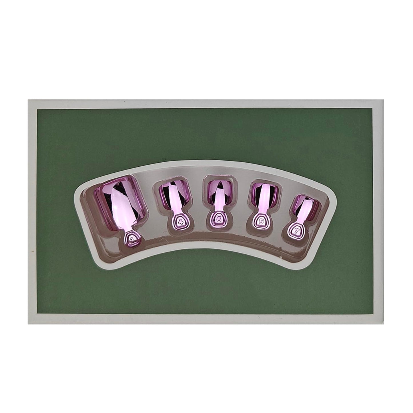 S.A.V.I Reusable Press On Nails for Women | Nude Pink with Gold Floral & Glitter Art | Medium Length Round Shape | ABS Material | 24 Pcs Kit with Nail Glue & Adhesive Tabs