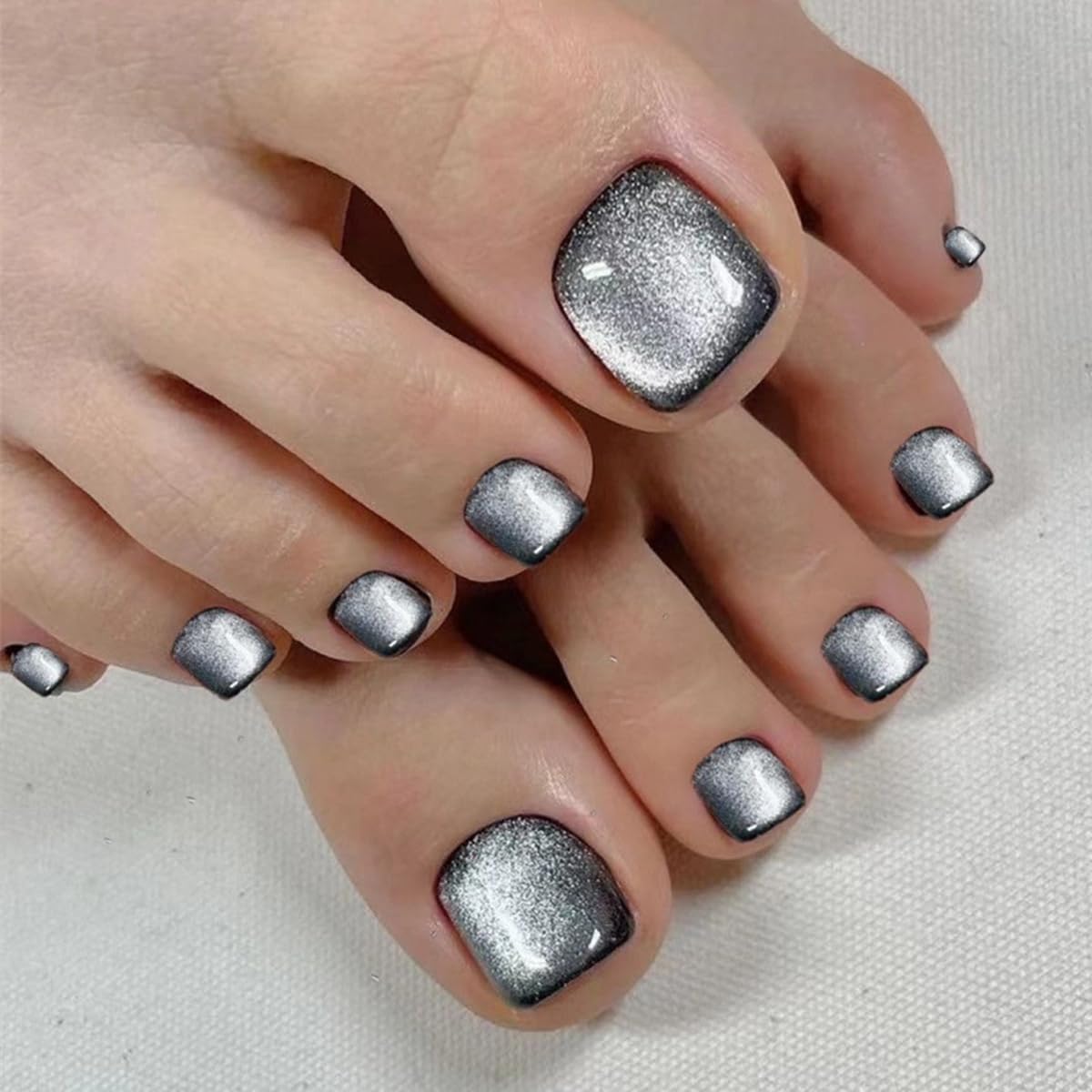 S.A.V.I Dark Wine Red Press On Nails for Women | Short Square Natural Shape | Glossy Finish with Glitter Edge | Reusable Fake Nails | 24 Pcs with Free Glue & Adhesive Tabs