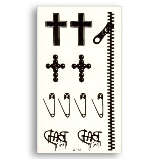 S.A.V.I 3D Temporary Tattoo Cross Zip Design Size 10.5x6CM - 1PC.