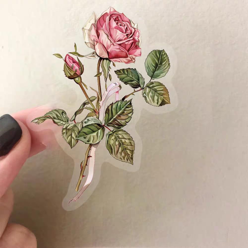 S.A.V.I 50 PCS Vintage Floral Stickers Set for Journaling & Crafts