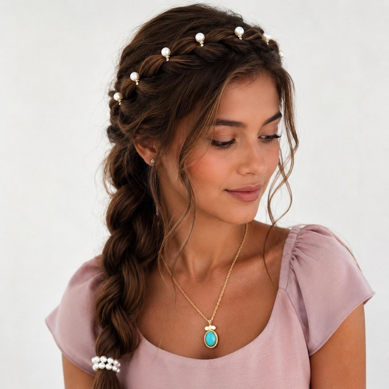 S.A.V.I Pearl Hair Clips Set of 10 for Women & Girls | 5mm Snap Pins, Braids & Updos, Half-Up Styles, Wedding & Party, Everyday Wear