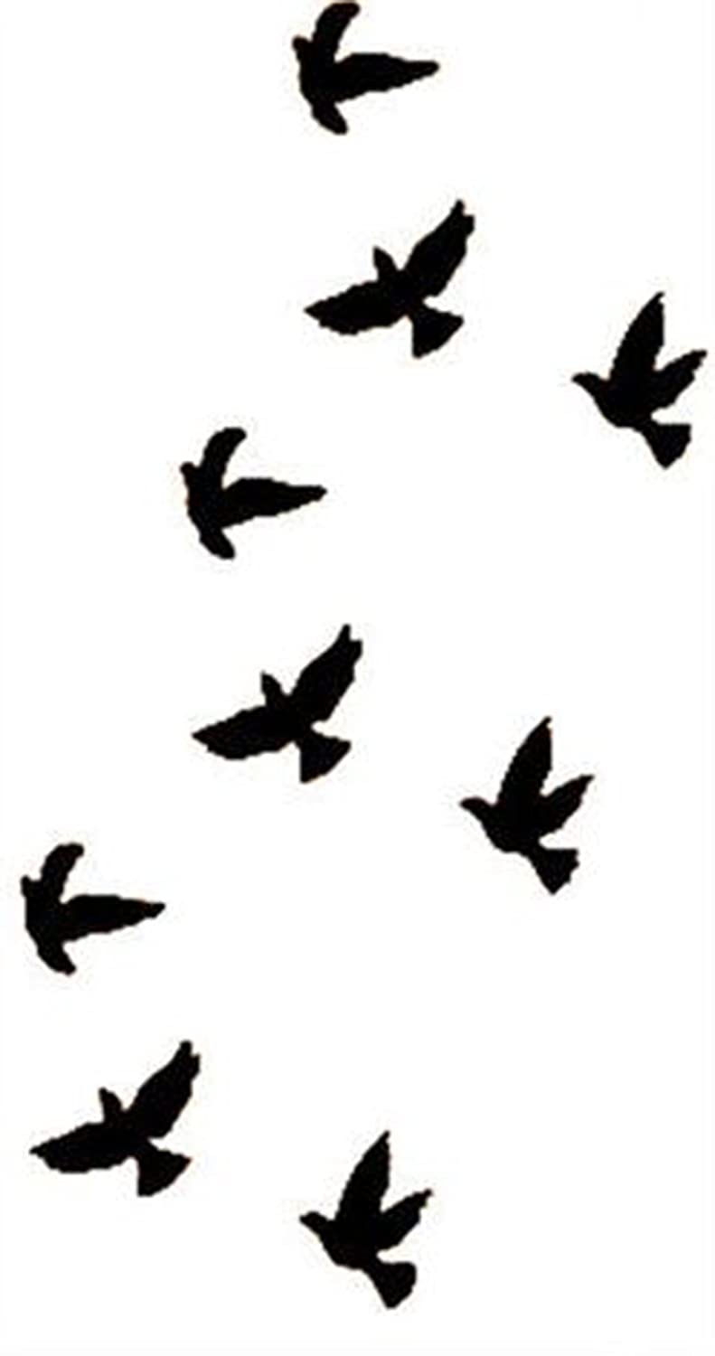 S.A.V.I 3D Temporary Tattoo Flying Birds Design Size 10.5x6CM - 1PC.