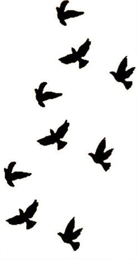 S.A.V.I 3D Temporary Tattoo Flying Birds Design Size 10.5x6CM - 1PC.