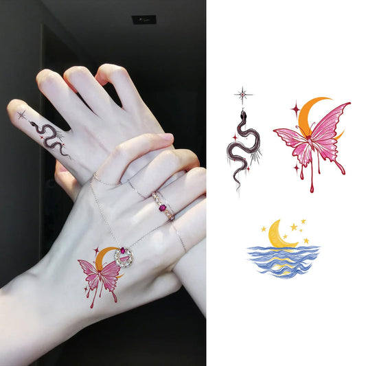 S.A.V.I Temporary Tattoo Sticker for Women & Girls – 1 Pc Colorful Floral Artistic Body Art for Arm, Finger, Hand | Waterproof, Safe, Non-Toxic, Easy Apply & Remove | Long-Lasting Party Accessory (59)